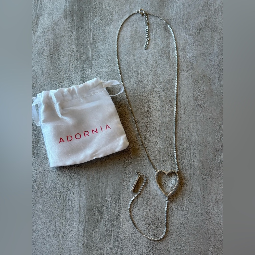 Adornia Silver Heart Pendant Necklace